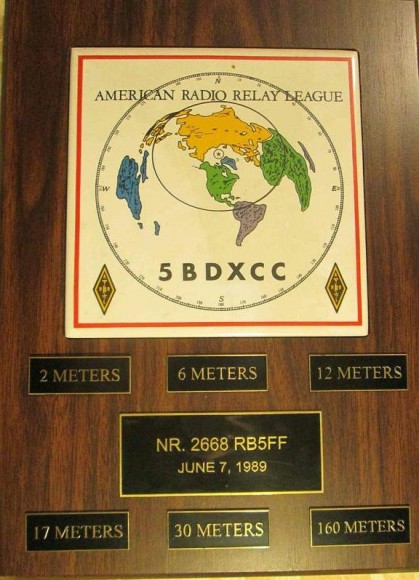 11 Band DXCC Plaque